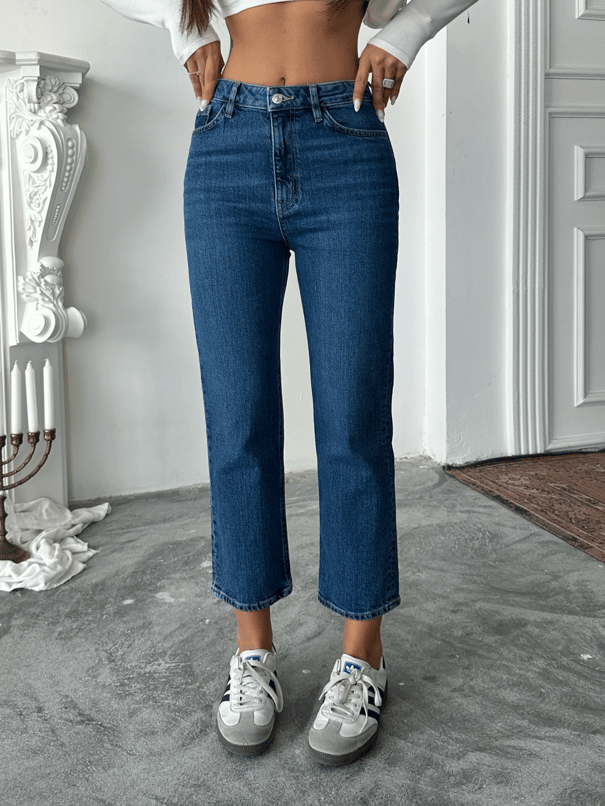 Straight Mom Jean - Lacivert