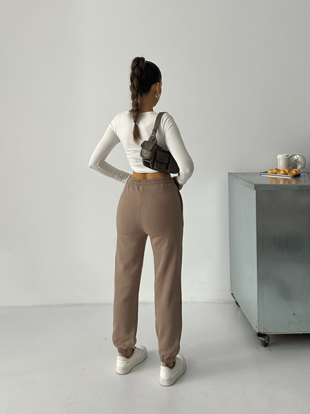 Bel Lastik Jogger Eşofman Vizon - Vizon
