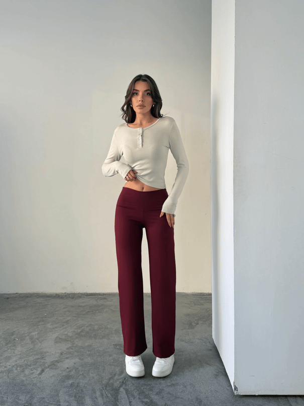 Orıgınal Tayt Pantolon  - Bordo