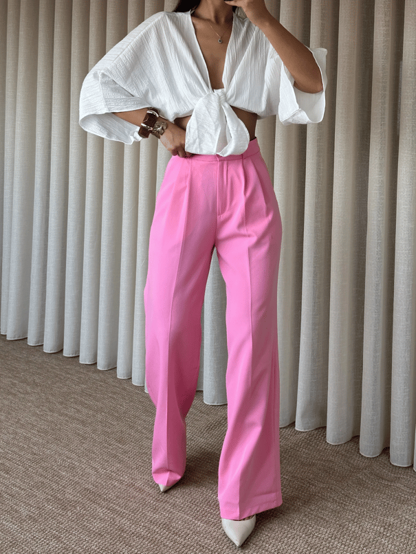 My Palazzo Kumaş Pantolon - Pembe