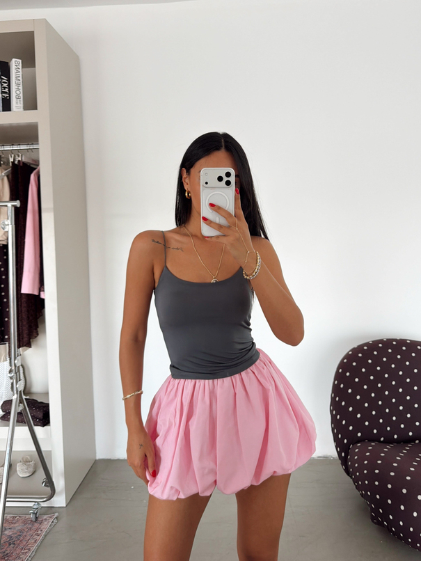 Lastik Askılı Crop - Antrasit