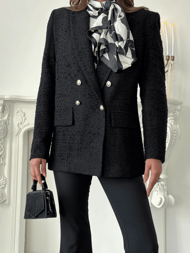 Tüvit Blazer Ceket - Siyah