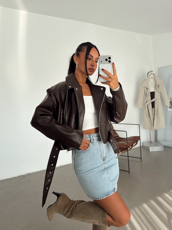 Mini Denim Etek - Buz Mavi