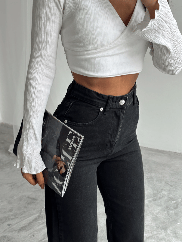 Massimo Paça Kesik Palazzo Jean - Siyah