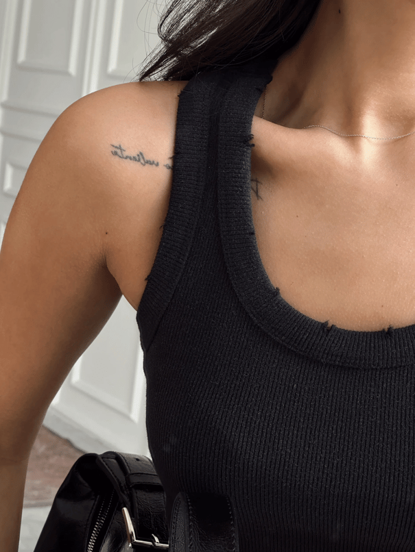 Liza Basic Crop Siyah - Siyah
