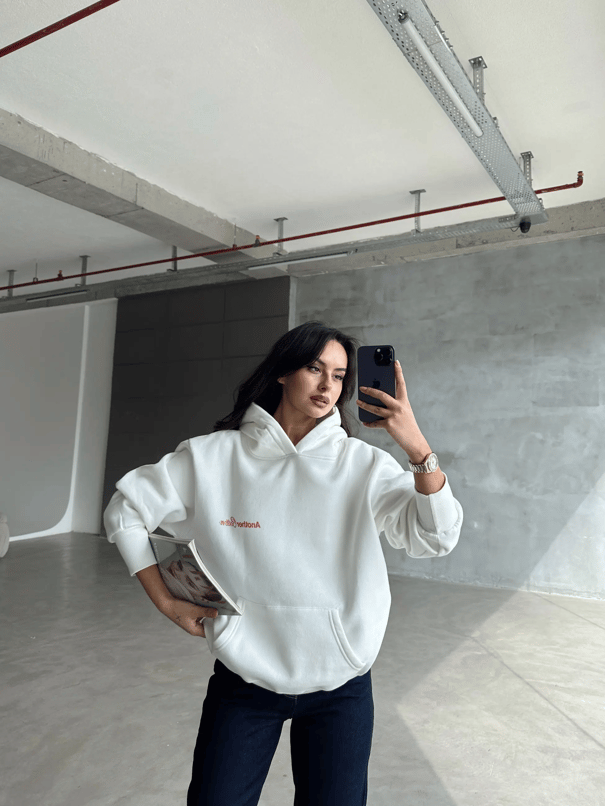 Another Kapüşonlu Sweatshirt Beyaz - Beyaz