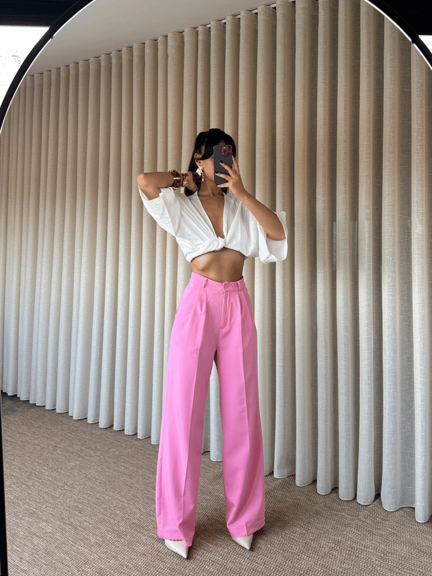 My Palazzo Kumaş Pantolon - Pembe