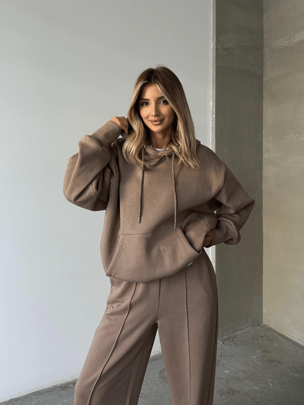 Kanguru İpli Sweat Vizon - Vizon