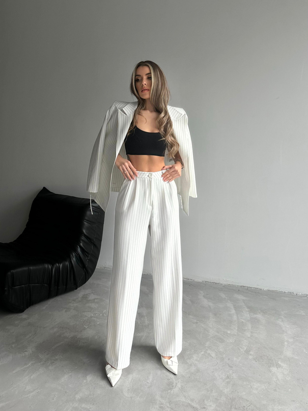 Elicia Line Pileli Palazzo - Beyaz