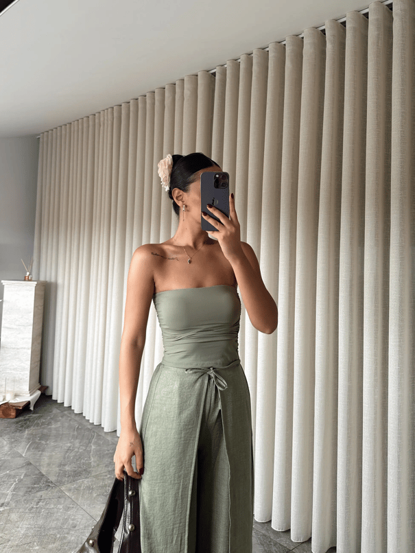 Drapeli Straplez Crop - Haki