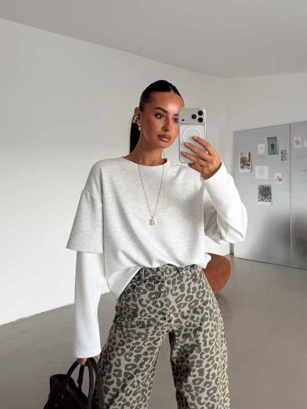 Modal Birleşik Sweat - Gri