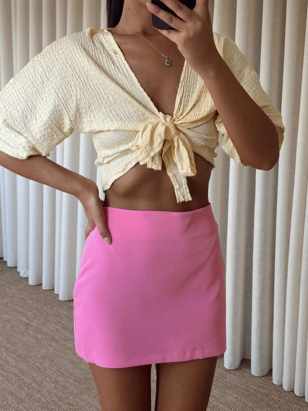 Klasik Mini Etek - Pembe