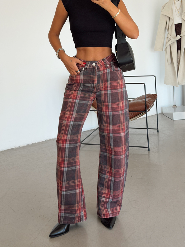 Ekoseli Baggy Jean - Ekose