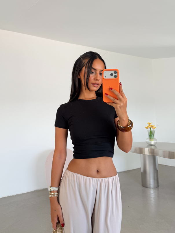 Kısa Kol Basic T-shirt - Siyah