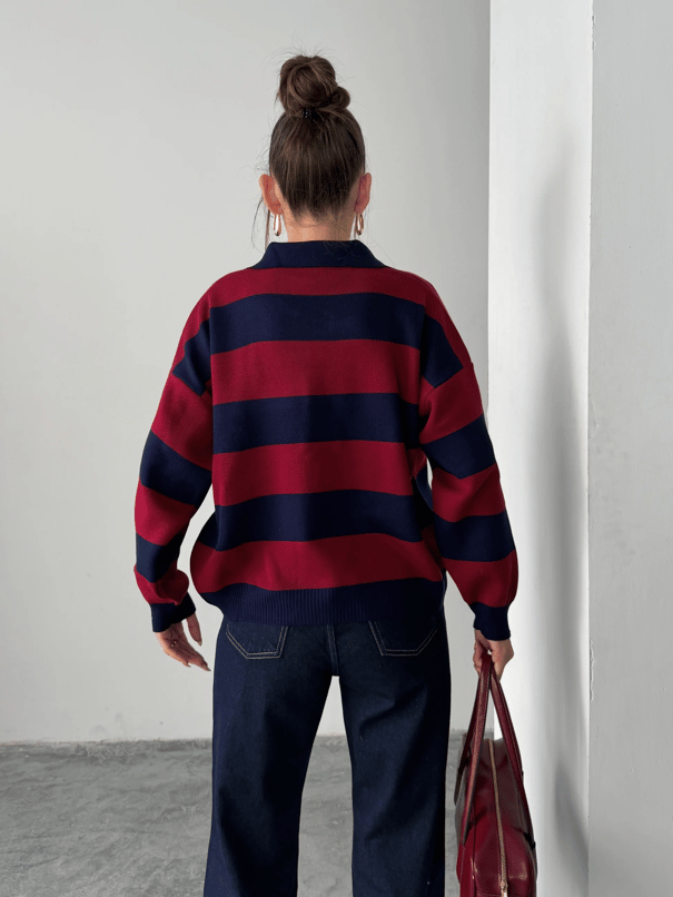 Polo Yaka Kazak  - Bordo-Laci