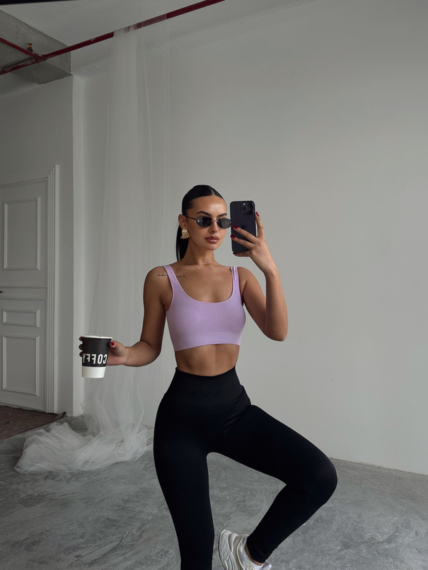 Seamless Fitilli Crop - Lila