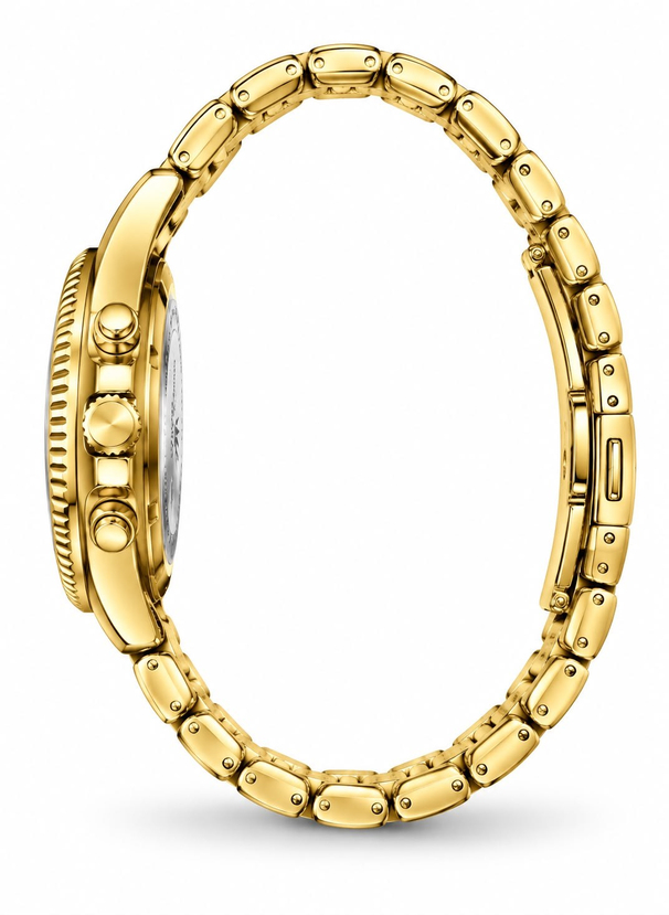 Aurum Gold Yellow saatin yandan kasa ve kordon görünümü