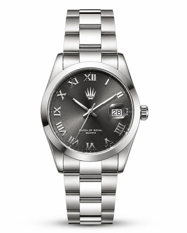 Aqualis Silver Black saatin siyah kadranı ve silver tonlu çelik kordonu