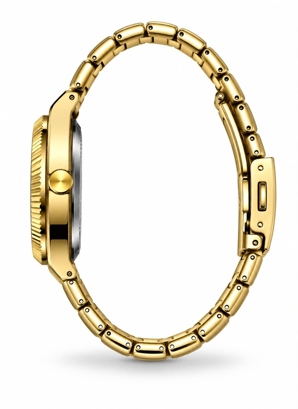 Kaelor Gold Green saatin yandan kasa ve kordon görünümü
