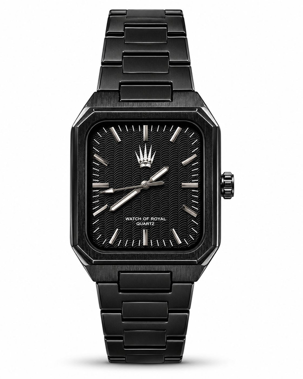 Orbit Black saatin önden kasa ve çelik kordon görünümü