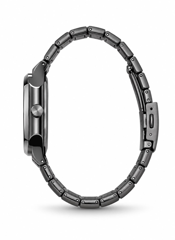 Orbit Black saatin yandan kasa ve kordon görünümü