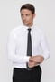 Erkek Beyaz Slim Fit Dar Kesim Düz Sert Yaka Uzun Kollu Gömlek