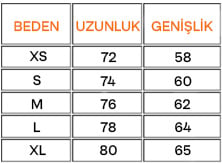 Üst Giyim Beden Tablosu
