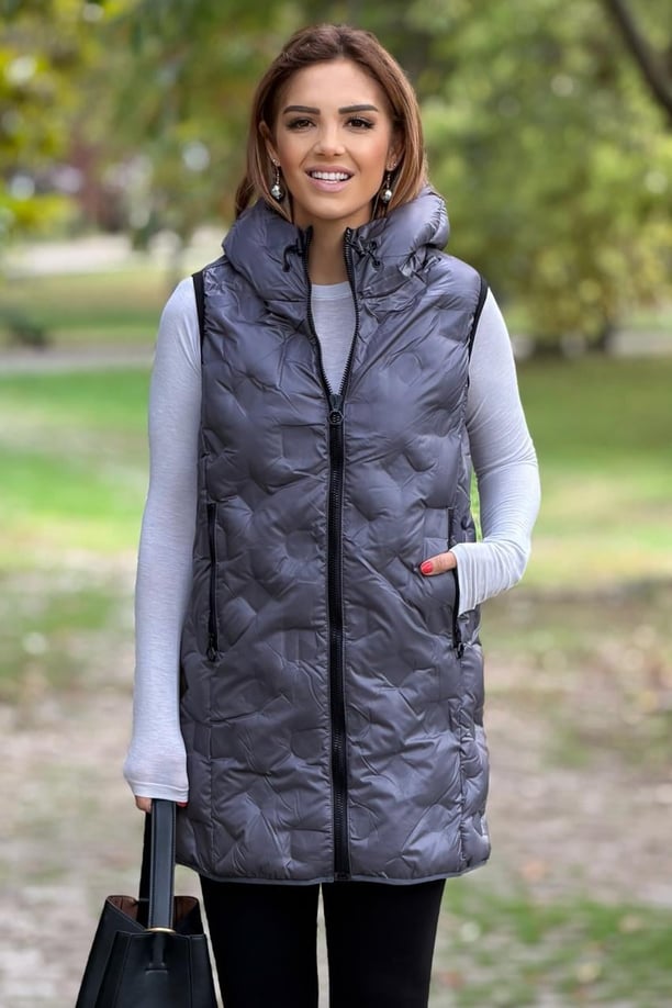 Antrasit Kapitone Yelek