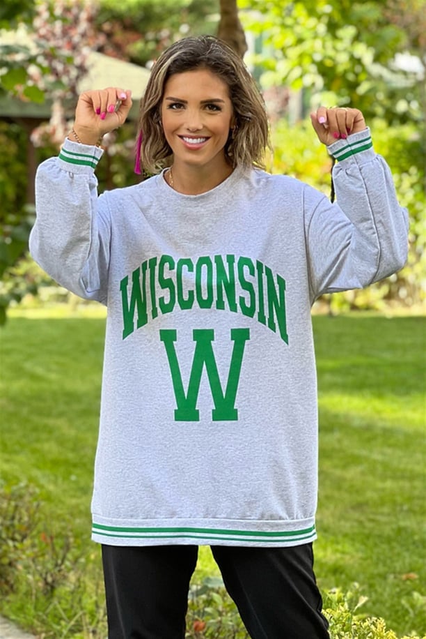 Gri Wisconsin Sweatshirt