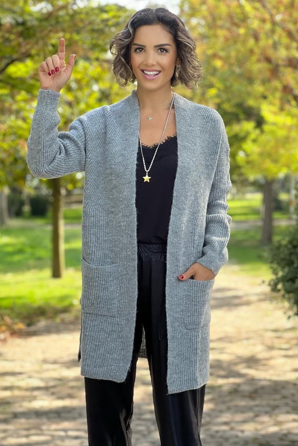 Gri Yumoş Hırka