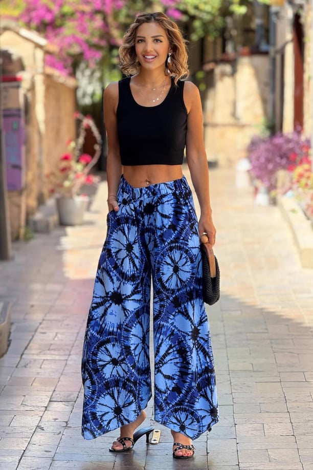 Mavi İspanyol Pantolon