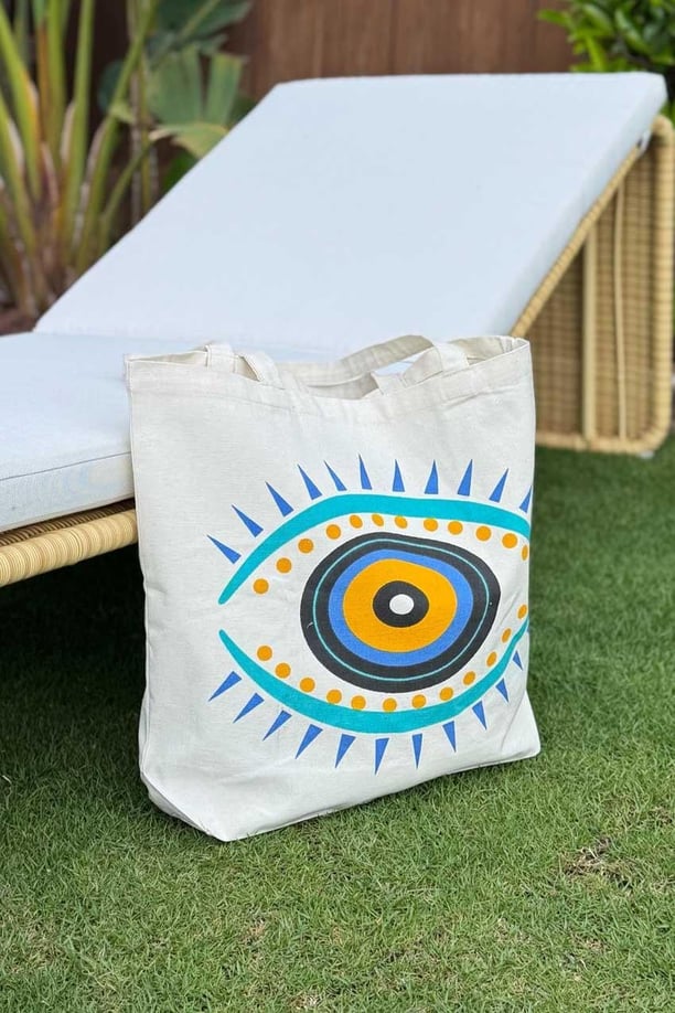 Nazar Desenli Bez Çanta