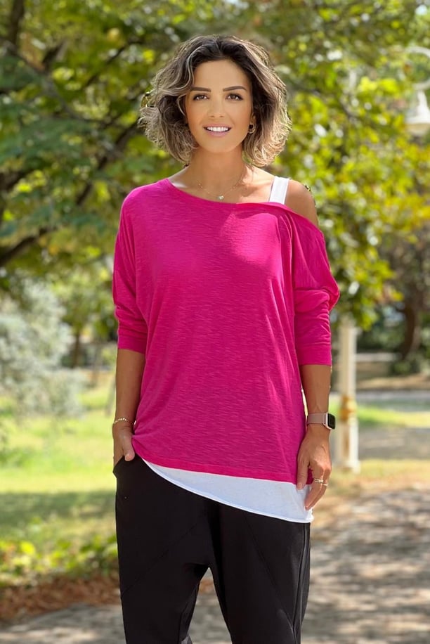Pembe Askılı Sweatshirt