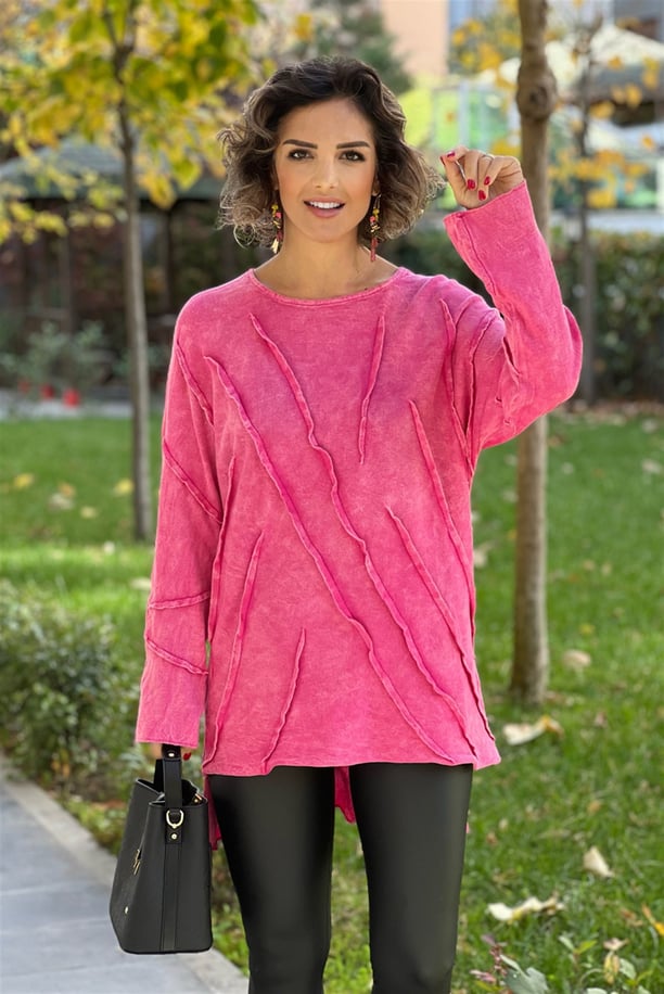Pembe Venice %100 Pamuk Triko Kazak