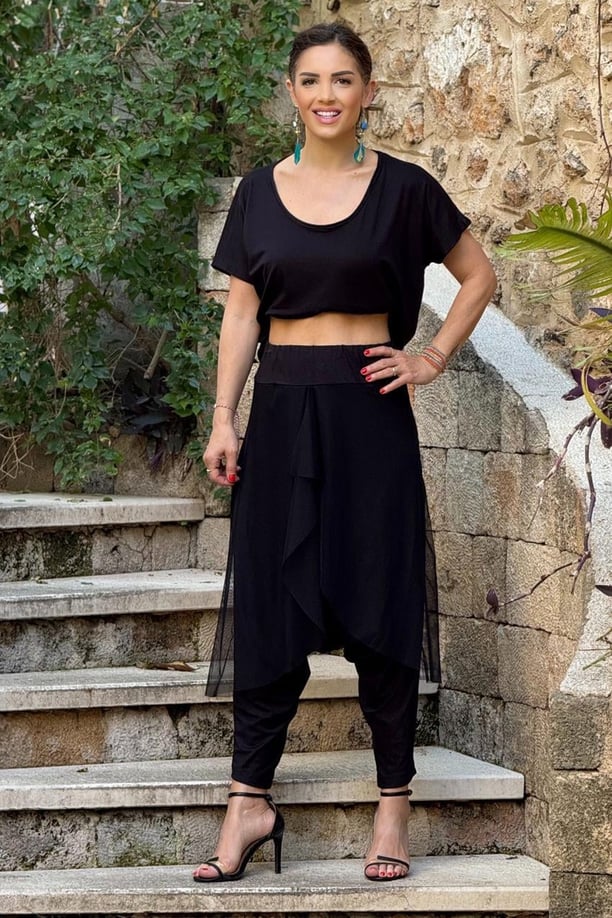 Siyah Modern Şalvar