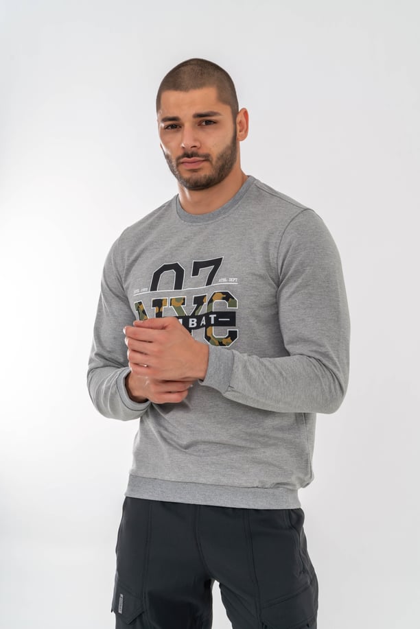 SWEATSHIRT BASIC - 902 -  GRİ