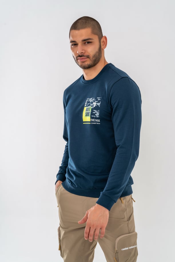 SWEATSHIRT BASIC - 902 -  LACİVERT