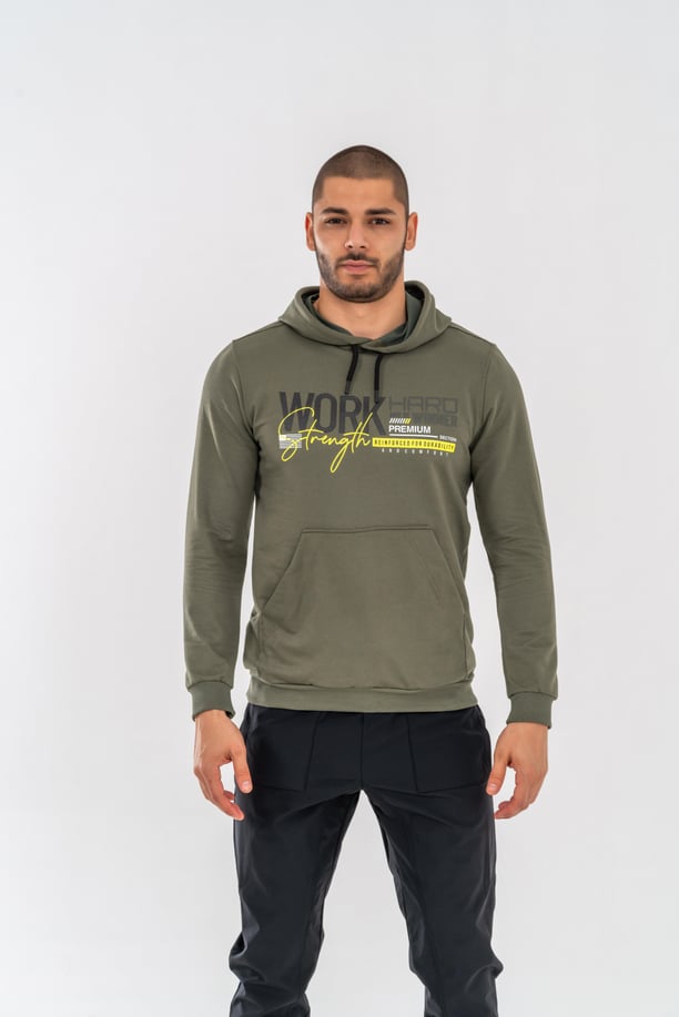 SWEATSHIRT KAPŞONLU - 904 - B06 - HAKİ