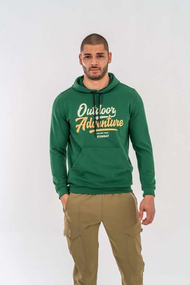SWEATSHIRT KAPŞONLU - 904 - B19 - YEŞİL