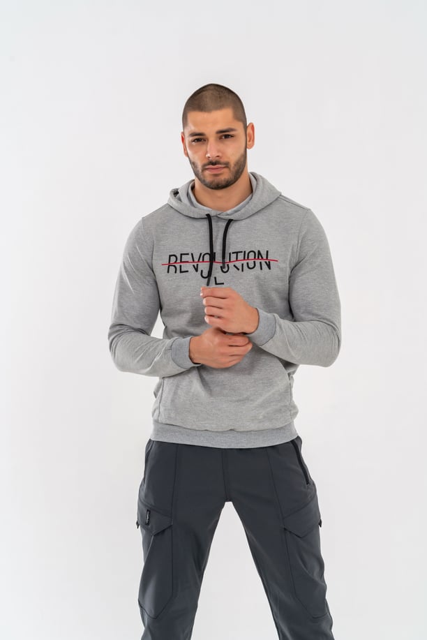 SWEATSHIRT KAPŞONLU - 904 -  GRİ