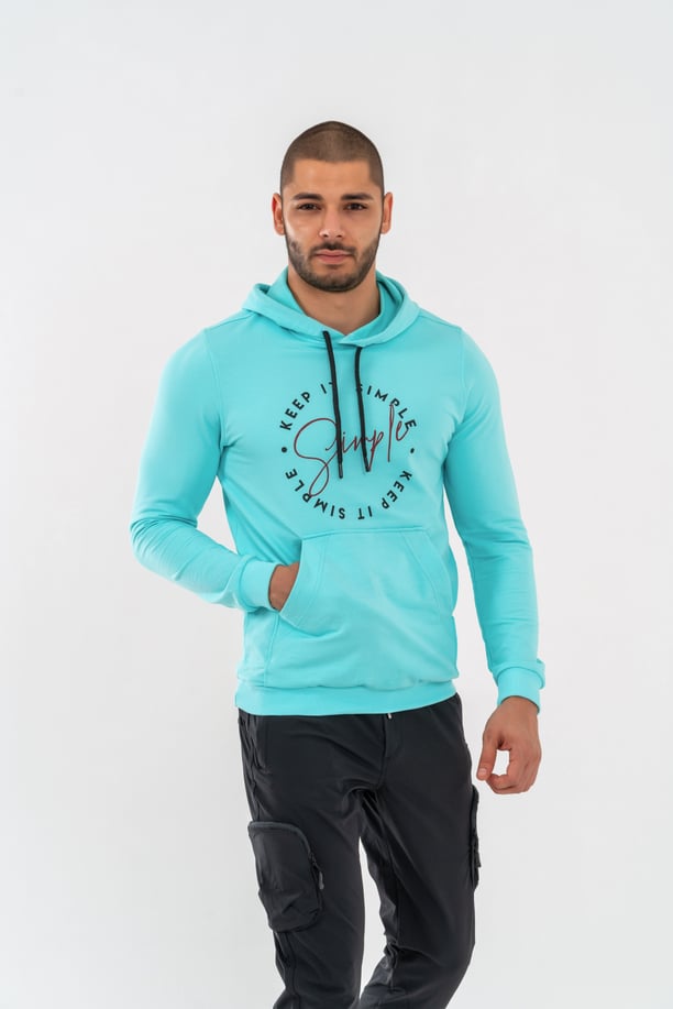 SWEATSHIRT KAPŞONLU - 904 - SU YEŞİLİ