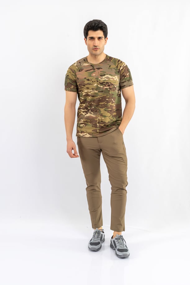 T-SHIRT TACTICAL K.KOL PİKE KAMUFLAJ  - 801