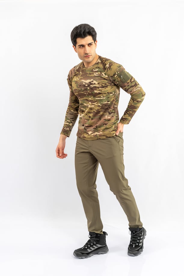 T-SHIRT TACTICAL U.KOL PİKE KAMUFLAJ  - 822