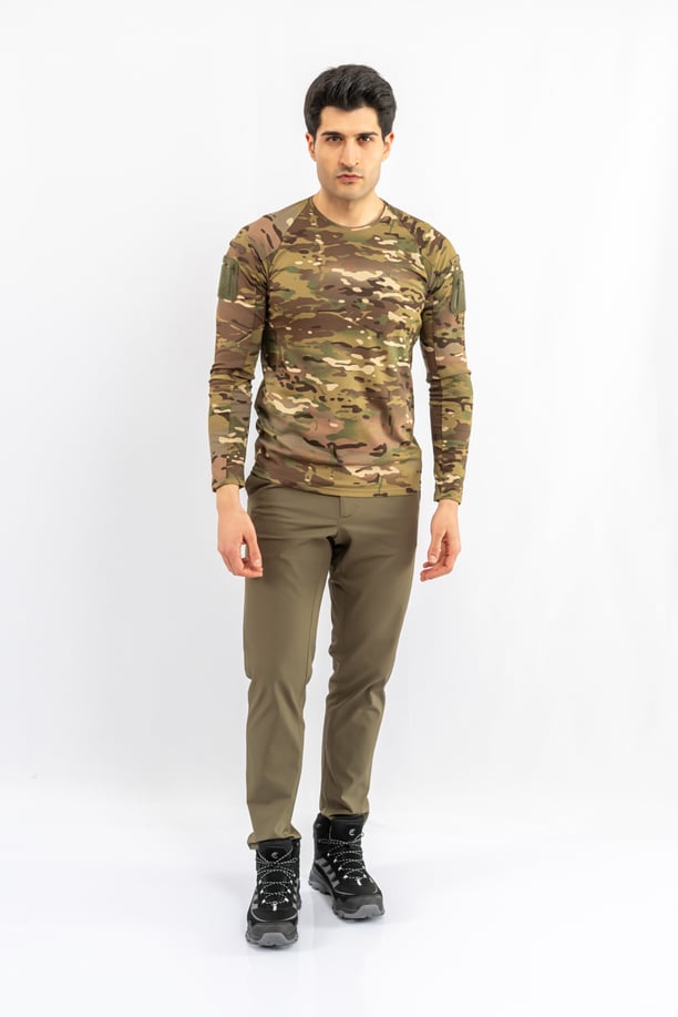 T-SHIRT TACTICAL U.KOL PİKE KAMUFLAJ  - 822