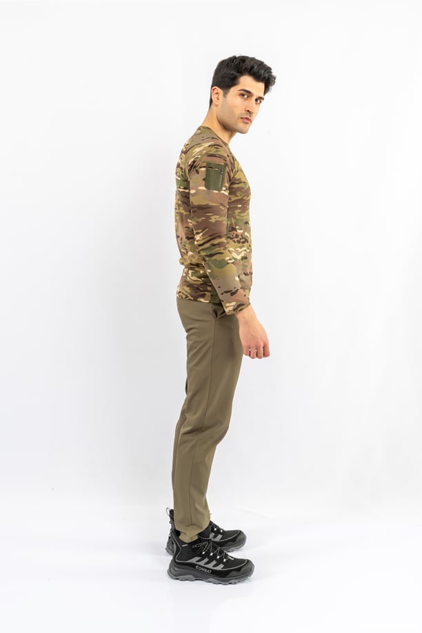 T-SHIRT TACTICAL U.KOL PİKE KAMUFLAJ  - 822