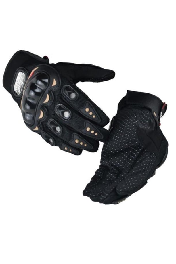 Biker Tam Parmak Korumalı ve Nefes Alabilen Telefon Uyumlu Motosiklet & Bisiklet Eldiveni Pro (SİYAH-XL)