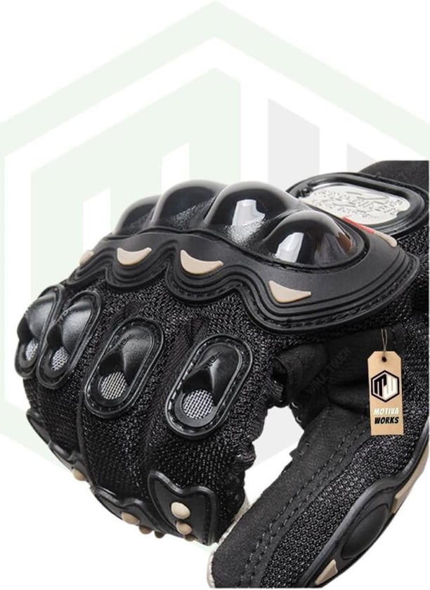 Biker Tam Parmak Korumalı ve Nefes Alabilen Telefon Uyumlu Motosiklet & Bisiklet Eldiveni Pro (SİYAH-2XL)