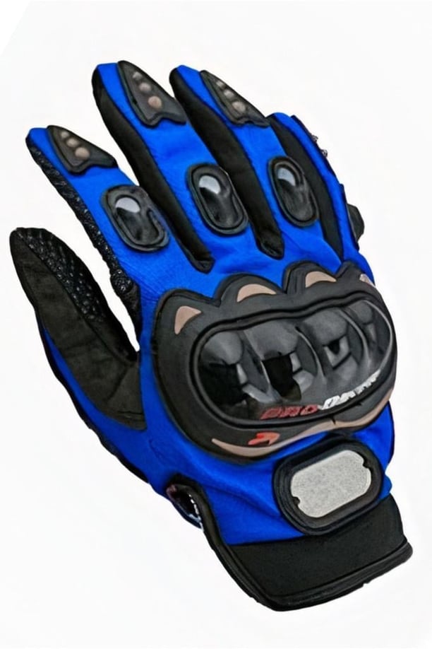 Biker Tam Parmak Korumalı ve Nefes Alabilen Telefon Uyumlu Motosiklet & Bisiklet Eldiveni Pro (MAVİ-XL)