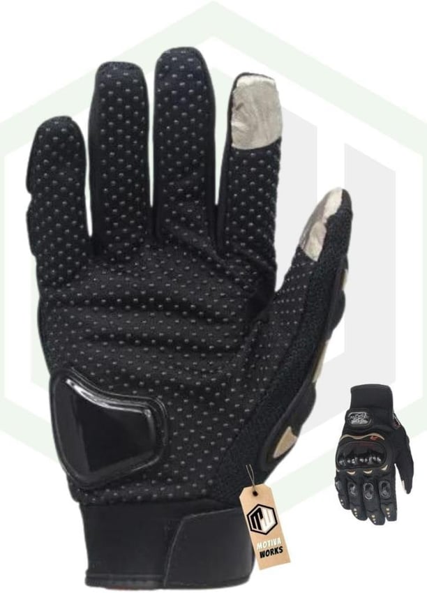Biker Tam Parmak Korumalı ve Nefes Alabilen Telefon Uyumlu Motosiklet & Bisiklet Eldiveni Pro (SİYAH-2XL)