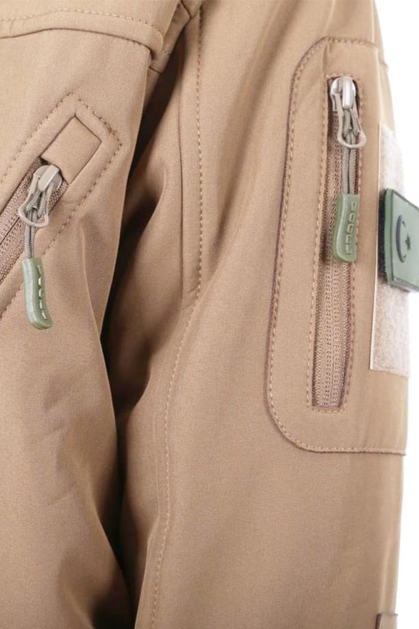 Çapraz Cepli Askeri Tactical Softshell Polar Mont (BEJ-S)